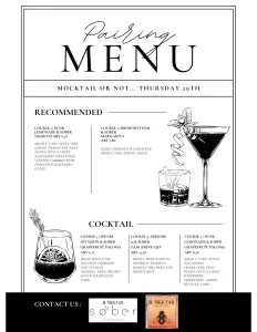 January 2026 Wine Dinner pairing menu